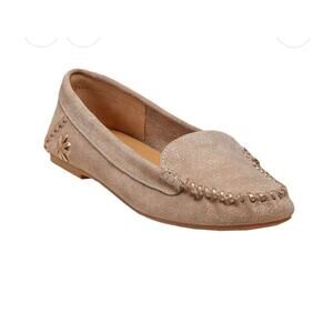 Jack Rogers Millie Leather Moccasin Loafers Womens 7.5 Tan Suede